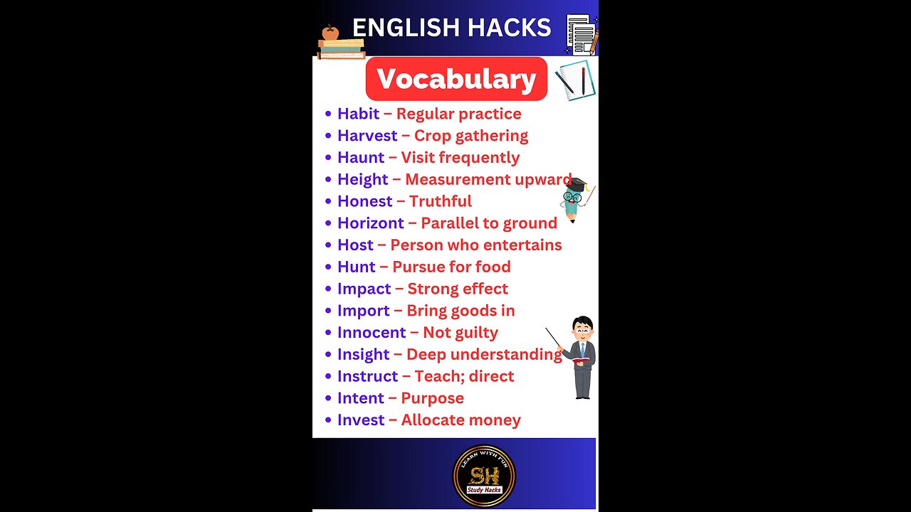 Daily use Important vocabulary words for exam 2025 61 #studyhacks123 #vocabulary #english #shorts