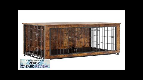 VEVOR Dog Crate Furniture 38.6 inch Wooden Dog Crate with Double Doors Review