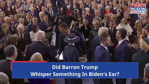 Trump oath : baron's viral gesture for Biden has internet talking