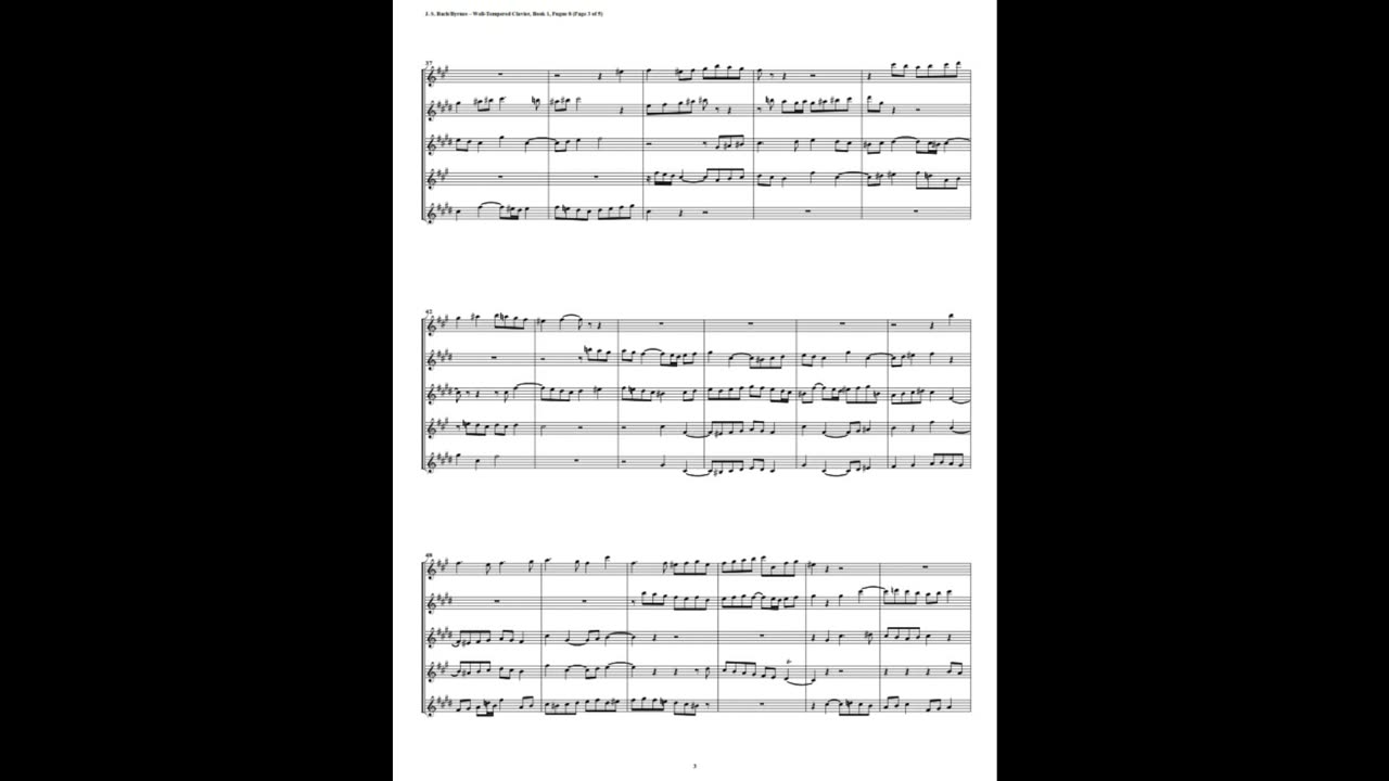 J.S. Bach - Well-Tempered Clavier: Part 1 - Fugue 08 (Saxophone Quintet)