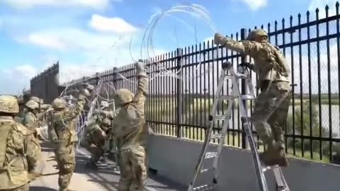 The U.S army installs razors on the border.