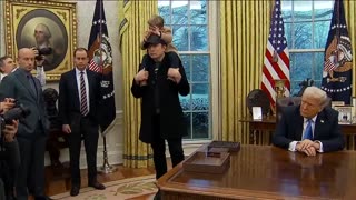 Elon Musk joins President Donald Trump as he signs executive orders in the Oval Office! - 2/11/25