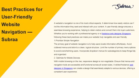 Best Practices for User-Friendly Website Navigation — Subraa