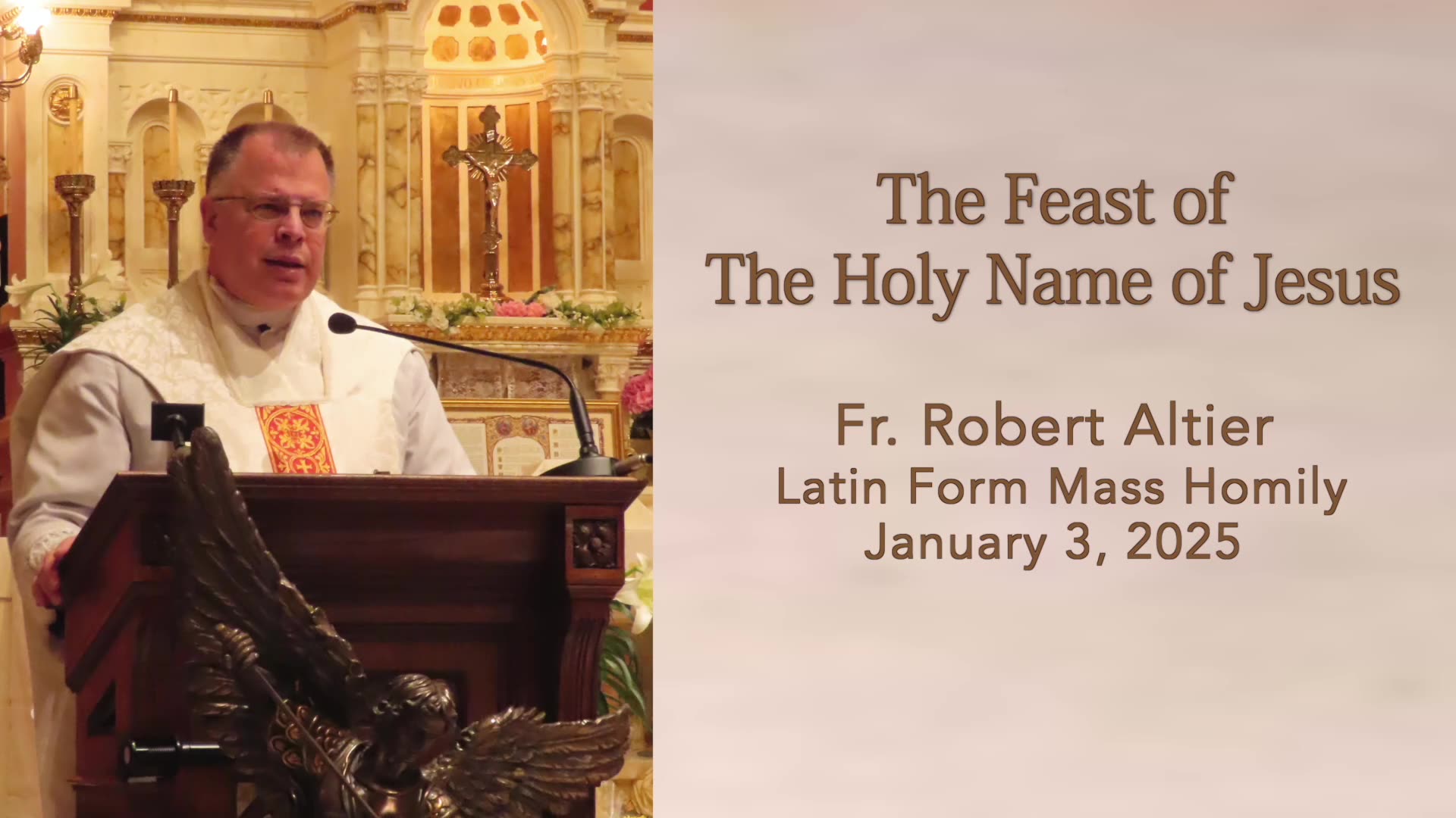 The Feast of The Holy Name of Jesus