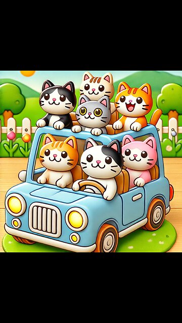 "Cats Driving a Car – A Fun and Hilarious Scene!"