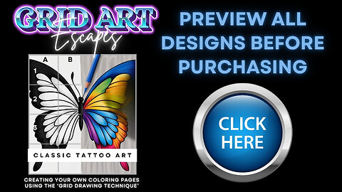 🎨 GRID ART ESCAPES – Classic Tattoo Art ✨ PREVIEW ALL DESIGNS BEFORE PURCHASING