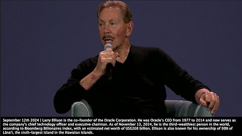 Larry Ellison | “We Will Be Training These Humanoid Robots. Training Robots to Be Nurses. They Are Humanoid Robots Because They Will Be Doing Jobs That Were Formerly Done By Human Beings. They Can Work In Restaurants"