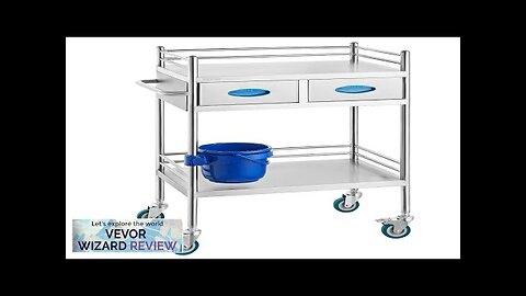 VEVOR Lab Serving Cart 2 Layers Stainless Steel Utility Rolling Cart Medical Review