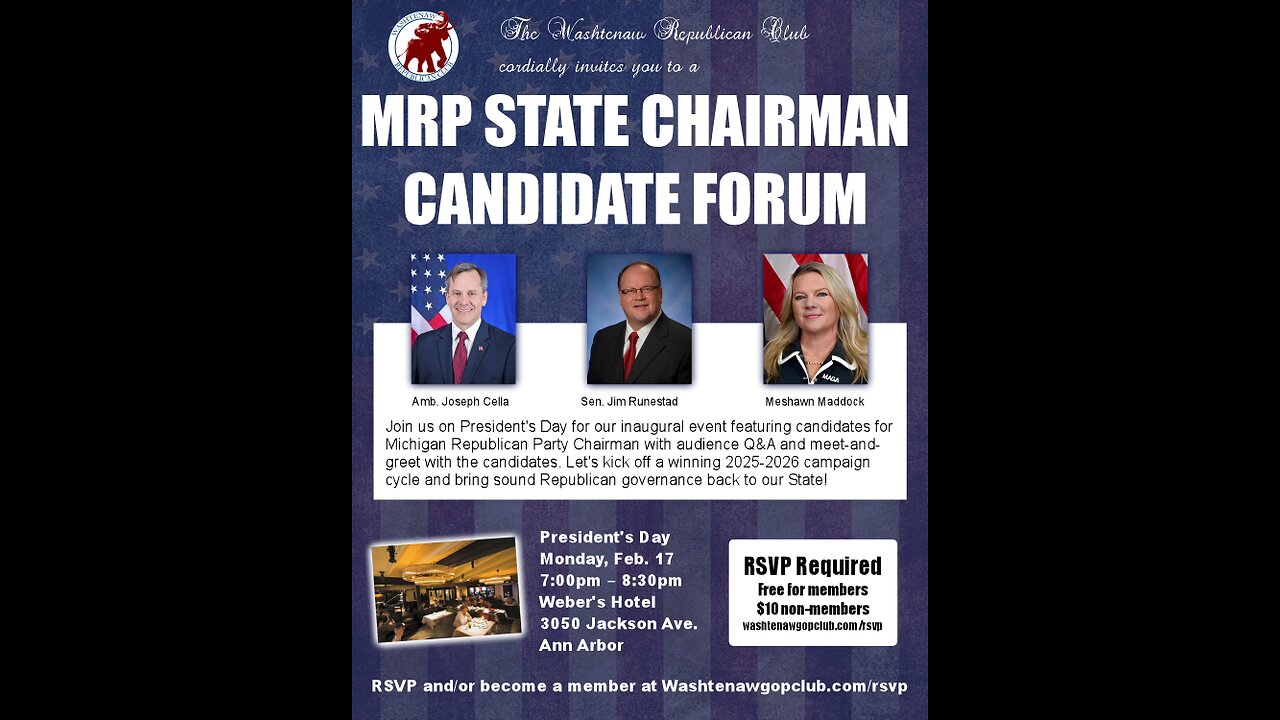 Michigan Republican Party Chair Candidate Forum