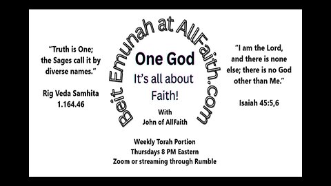 Weekly Torah Portion with John of AllFaith and Friends