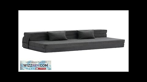 Folding Sofa Bed 3-in-1 Foldable Couch Bed with 2 Pillows Dark Grey Review