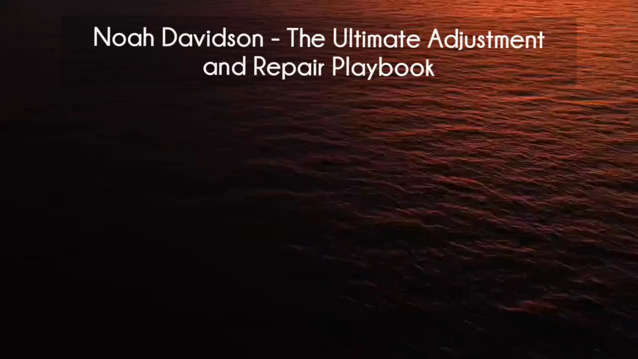 (courseslibrary.com)Noah Davidson - The Ultimate Adjustment and Repair Playbook Course download