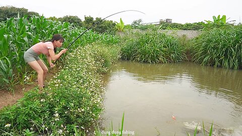 Amazing Fishing - Girl Fishing With Hook Traditional _ Hook Fishing 2025~Nurani Fishing Bd