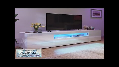 Large LED TV stand for 75 inch TVs White High Glossy Media Review