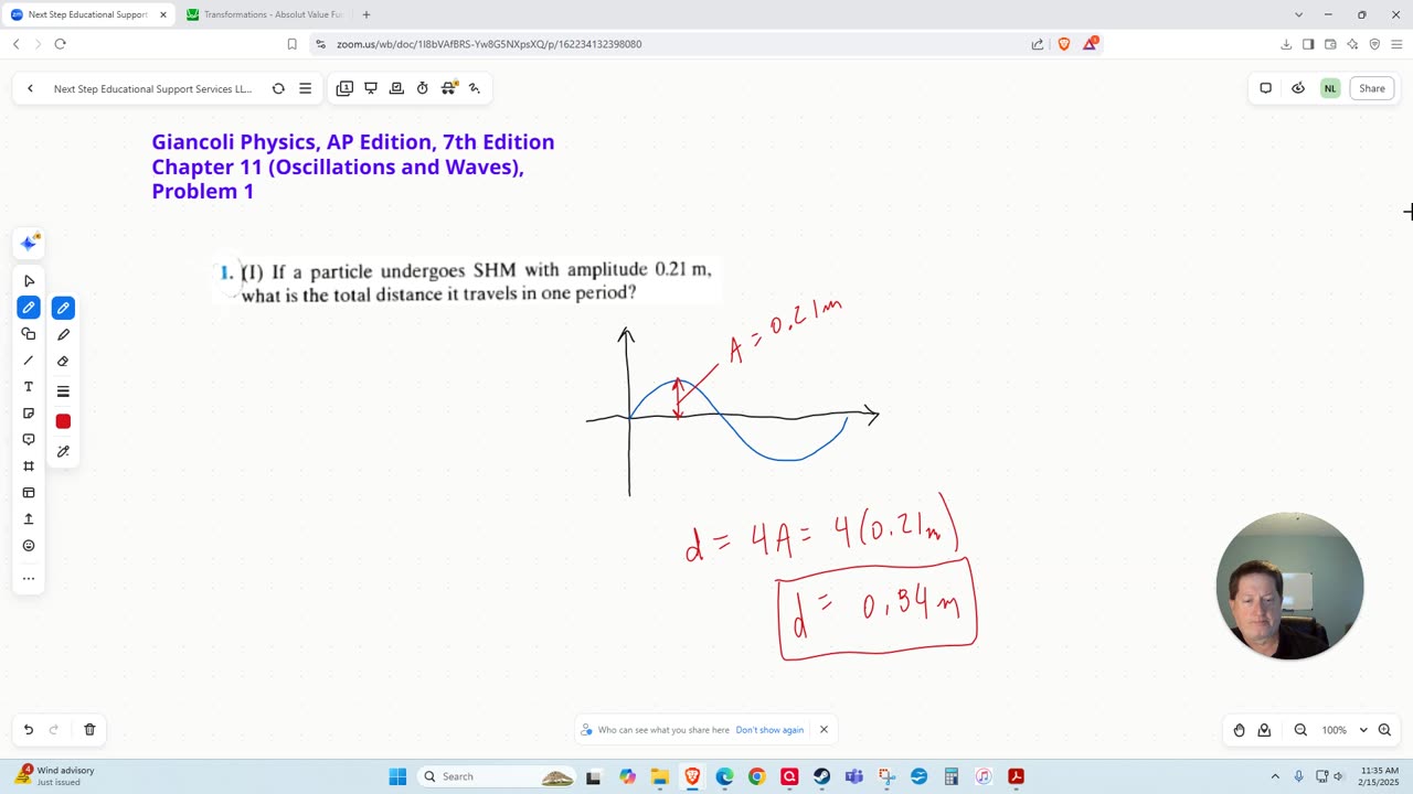 Distance Travelled by a Particle in SHM