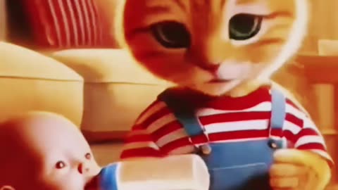 Cat 🐈 vs baby video 📹 😍 #viralvideo #shorts #trendingshorts