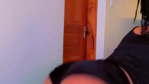 Housewife wife waiting for her husband while twerking.