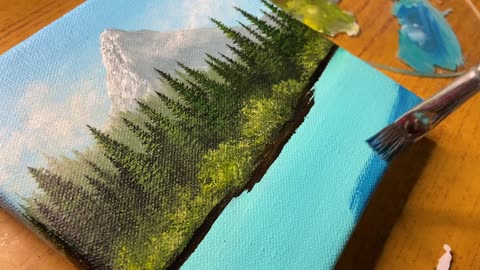 How to paint Mountain landscape _mountain river acrylic painting for beginners_#39