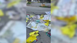 Attached is footage of the Hamas flags and signs confiscated in Judea and