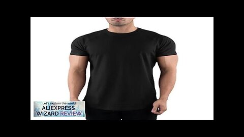 Plain Gym T-shirt Men Summer Fitness Clothing O-Neck Short Sleeve T shirt Review