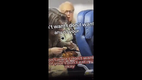 Crazy in Vandament this lady won’t let the guy eat his food on airplane