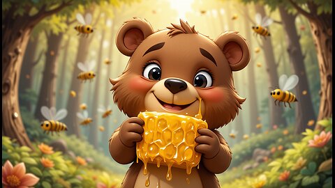 The Brave Bear’s Honey Adventure! 🍯🐻 (Fun Cartoon Story for Kids)