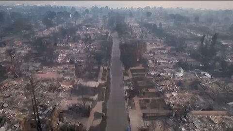 Aerial drone footage of the tragic aftermath in the Pacific Palisades fire