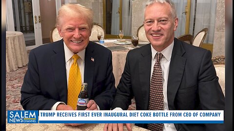 Trump Receives first ever Inaugural Diet Coke Bottle From CEO Of Company