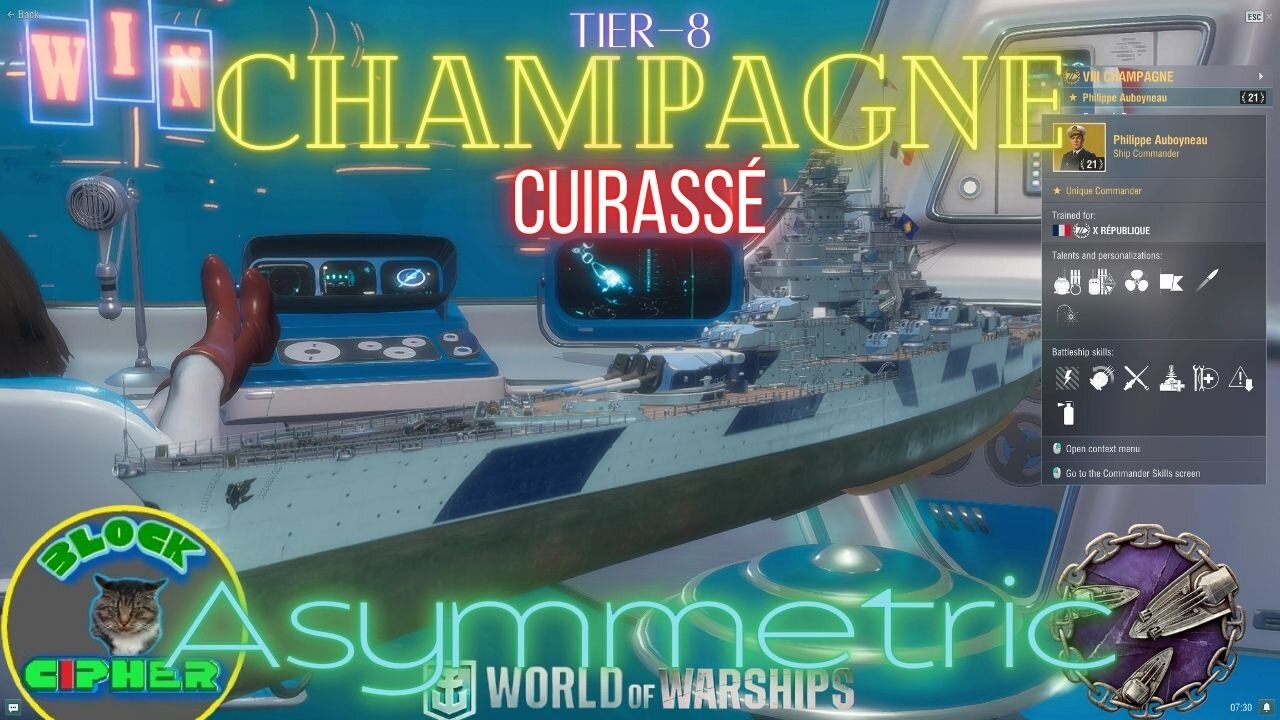 *PREMIUM SHIP* French Battleship Tier-8 CHAMPAGNE in Asymmetric mode | World of warships