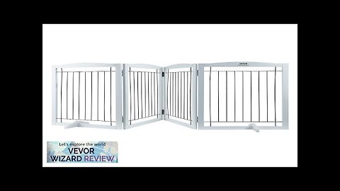 VEVOR Free Standing Dog Gate 32" H x 96.5" W Freestanding Pet Review