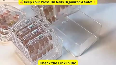 10/20Pcs Press-On Nail Storage Acrylic Boxes with Adhesive Sheets Transparent Clear Nail Boxes