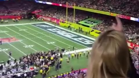 President Donald Trump and Ivanka Trump enjoying Super Bowl LIX at Superdome in New Orleans, LA