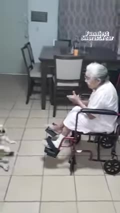 Granny with Super Cuddly pet