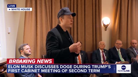 Elon Musk Discusses DOGE at President Trump’s First Cabinet Meeting