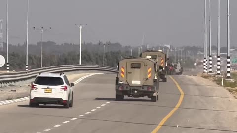 US envoy Steve Witkoff's convoy leaving Gaza