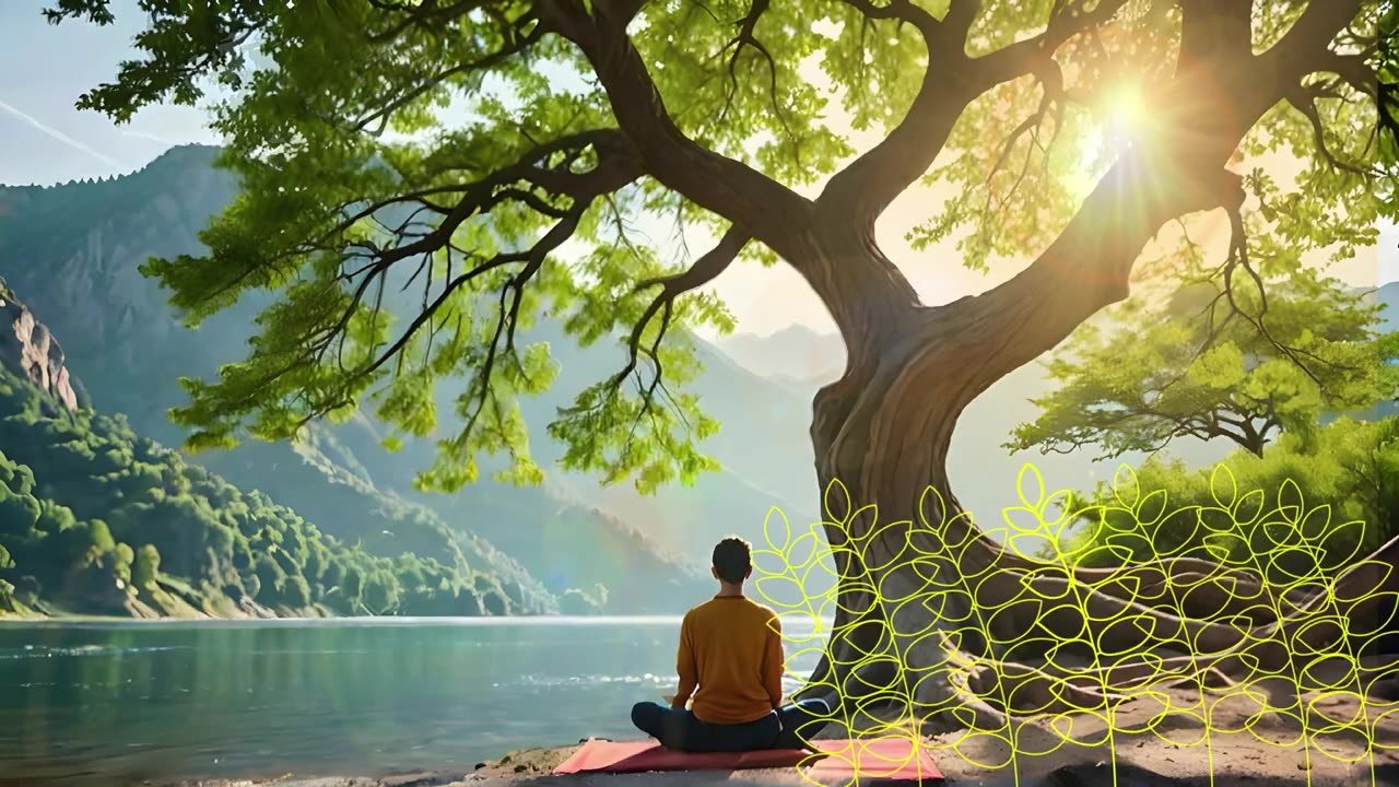 Meditation in Nature’s Embrace: Riverside Serenity with Soothing Melodies