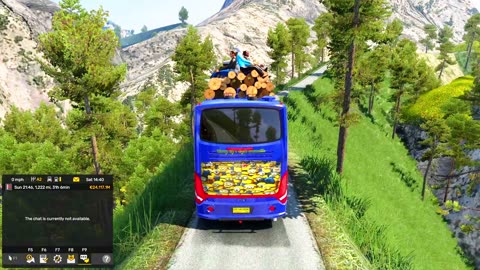 driving overload bus on extreme hills road #2m #002