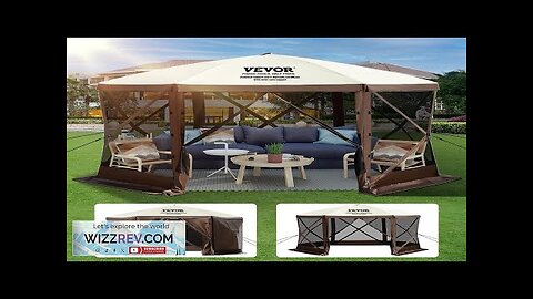 VEVOR Camping Gazebo Screen Tent 12*12ft 6 Sided Pop-up Canopy Shelter Tent Review