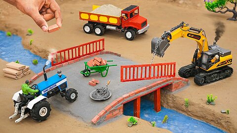 diy mini truck making bricks and metal railing bridge construction science project