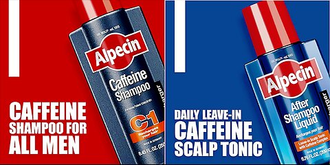 Alpecin C1 Caffeine Shampoo 8.45 fl oz + Alpecin After Shampoo Liquid 6.76 fl oz, Men's Natural Hair Growth Shampoo and Scalp Tonic for Thinning Hair