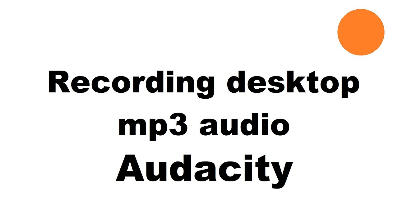 Record desktop/youtube audio to mp3 with Audacity