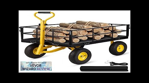 VEVOR Steel Garden Cart Heavy Duty 1200 lbs Capacity with Removable Mesh Review