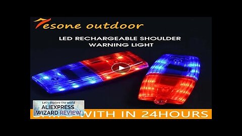 LED Red Blue Caution Emergency Police Light Flashing Shoulder Lamp USB Rechargeable Review