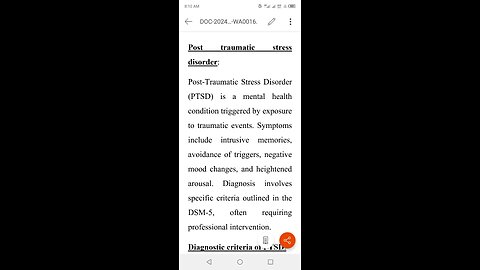 #lecture 1 Post traumatic stress disorder disorder