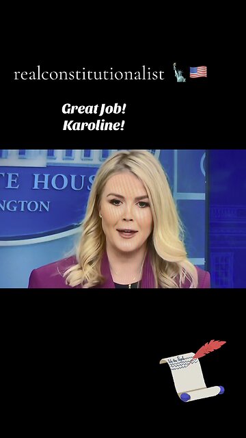 🇺🇸 Great 1st Day on the Job, Karoline! No Binder! 🇺🇸