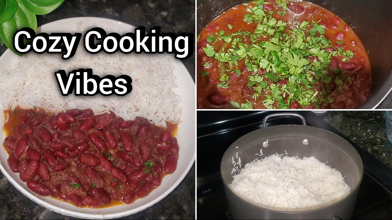 Cozy Cooking👩‍🍳Kidney Beans and Boiled Rice - Rajma Chawal✨️Lobia chawal✨️Easy Recipe✨️ Asmr Cooking