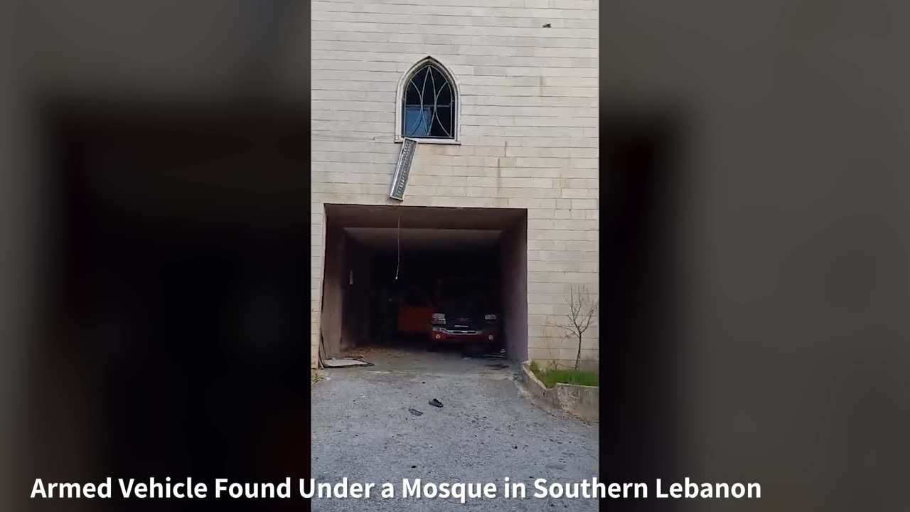 Footage of an armed vehicle found under a mosque in southern Lebanon: