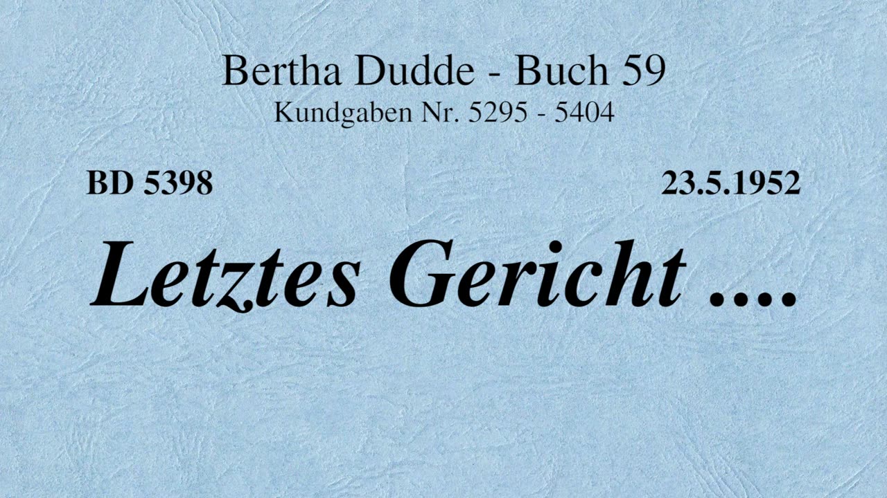 BD 5398 - LETZTES GERICHT ....