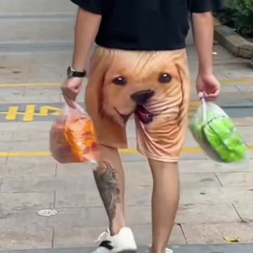 Funny video of a man wearing dog picture pants video 2025 skc.com 116