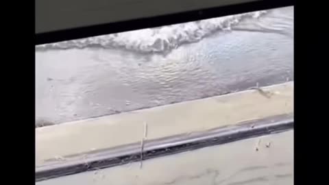 The sea shows no mercy as powerful waves surge forward